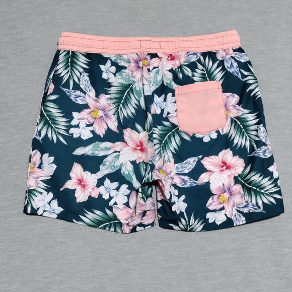 Public Record 5" Swim Trunks Hawaiian Floral Mens Large Standard Fit Unlined - Picture 4 of 14